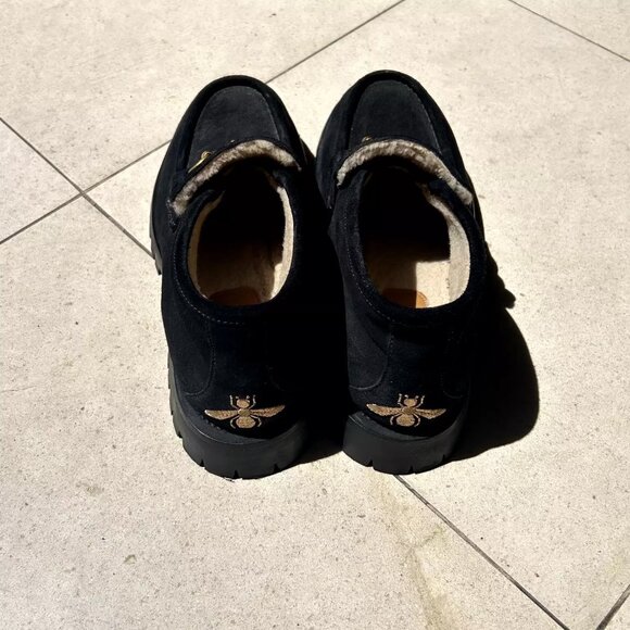 Gucci Horsebit Super Shearling suede black, 9.5